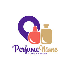 Perfume with Point logo design vector illustration. Perfume logo concept template