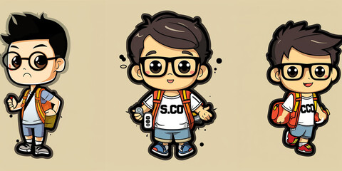 Naklejka premium vector illustration of cartoon people