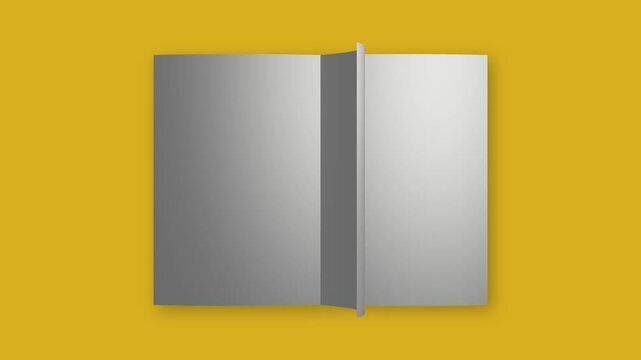 Page Turning Animation of Blank Book on Orange Background, Perfect for Educational or Entertainment Content