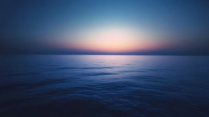 Obraz premium Gentle twilight embraces a calm sea with pastel horizon glow 