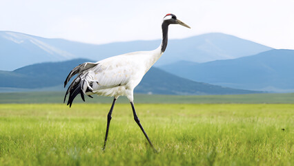 Naklejka premium grey crowned crane