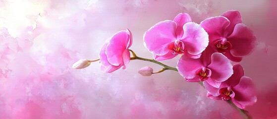 Watercolor orchid abstract composition floral art bright background artistic environment vibrant viewpoint