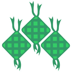 Illustration of ketupat or rice dumpling