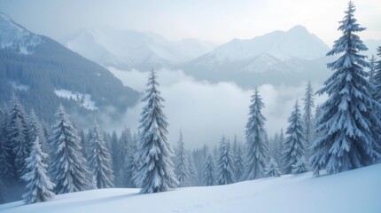 Fototapeta premium Serene Winter Scene in Val-d'Illiez, Switzerland