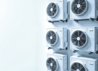 a close-up view of multiple air conditioning units