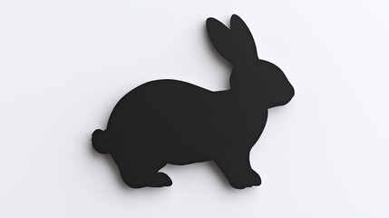 Obraz premium Cute fluffy easter bunny - silhouettes of rabbits on a white background