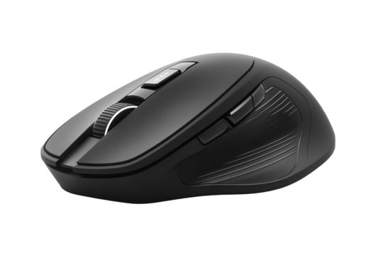 Portable Black Wireless Mouse with Bluetooth Connectivity
