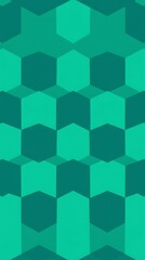 Geometric Digital Wallpaper, Tessellating Hexagons In Shades Of Emerald Green, Teal And Turquoise, Minimalist Design, Flat Layout, Sharp Lines And Clean Edges, Subtle Gradient Effect.