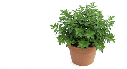 Fototapeta premium Lush Green Foliage Plant in Terracotta Pot Houseplant Indoor Plant Home Decor
