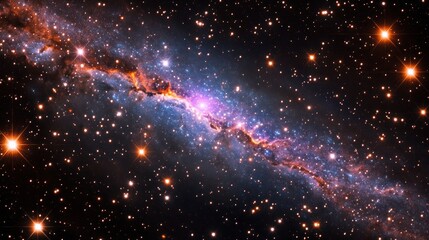 Cosmic Tapestry: A Celestial River of Stars and Nebulae