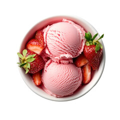 ice cream with strawberries