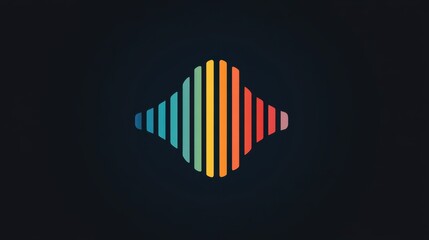 Creative soundwave logo design featuring vibrant colors and a modern vector pattern, symbolizing audio and rhythm in a visually striking way