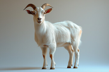 Fototapeta premium White Goat isolated on white background