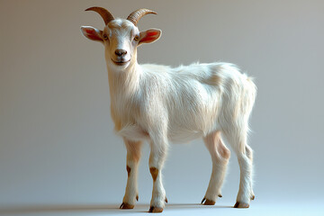 Fototapeta premium White Goat isolated on white background