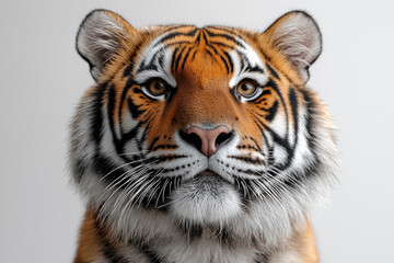 Fototapeta premium Portrait of a bengal tiger isolated on white background