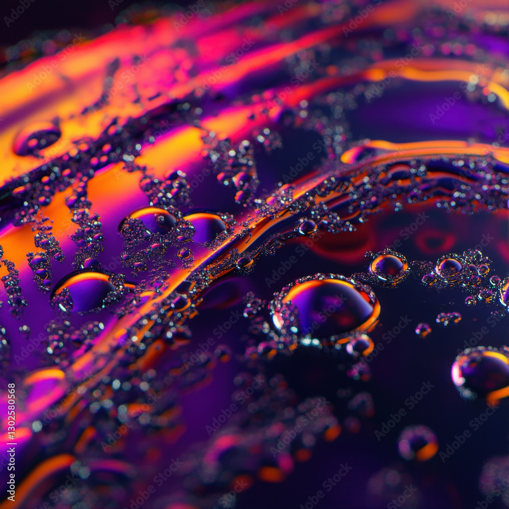 Canvas Prints multi-colored bubbles and drops on a black background