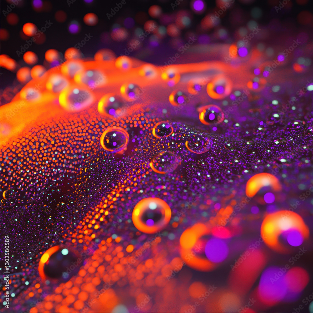 Canvas Prints multi-colored bubbles and drops on a black background