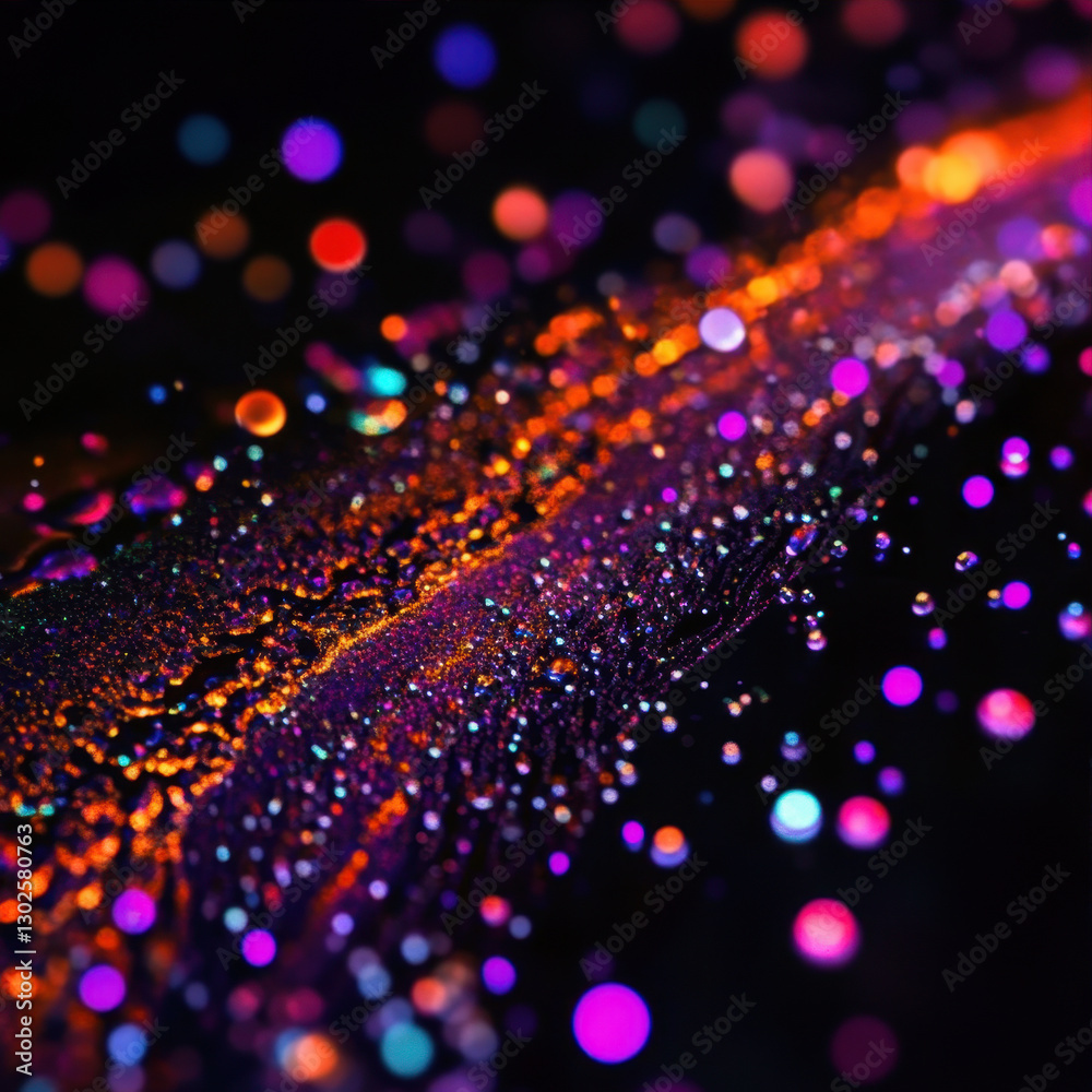 Canvas Prints multi-colored bubbles and drops on a black background