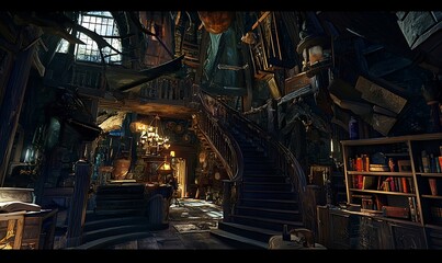 Wizard House with magical motifs and a mystical atmosphere