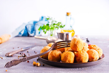Fried falafel chicken balls with spice