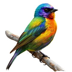 Fototapeta premium Vibrant Colorful Bird Perched on a Branch with Bright Plumage