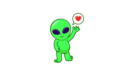 Cute Alien character cute vector illustration