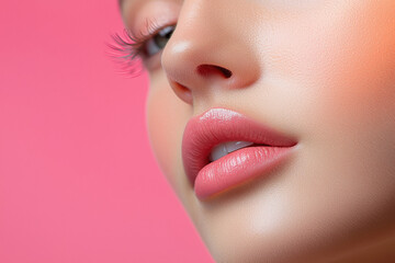 close up of young beautiful woman