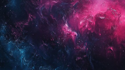 Fototapeta premium Cosmic Nebula: A Symphony of Pink and Blue