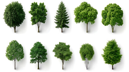 Fototapeta premium Diverse tree varieties display natural environment plant life forest viewpoint greenery concept