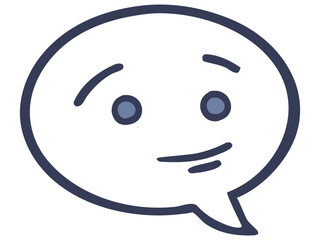 Simple Chat Bubble with Human Expression - Messaging and Conversational Concept