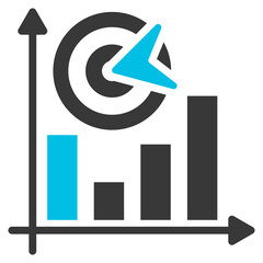 Target Market Glyph Blue Grey Icon