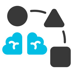 Psychographic Glyph Blue Grey Icon