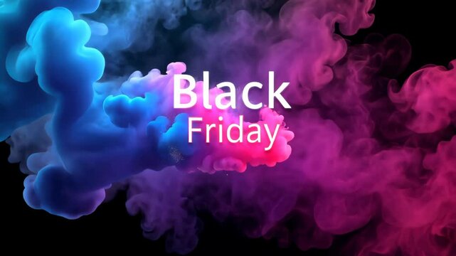 Black Friday Smoke: A striking visual concept for the highly anticipated shopping event, Black Friday, presented with a vivid and artistic color palette of smoke.