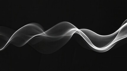 Elegant Flowing Smoke Wave on a Dark Background for Abstract Art and Design