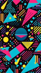 Fototapeta premium retro style geometric design pattern geometric shapes design poster background
