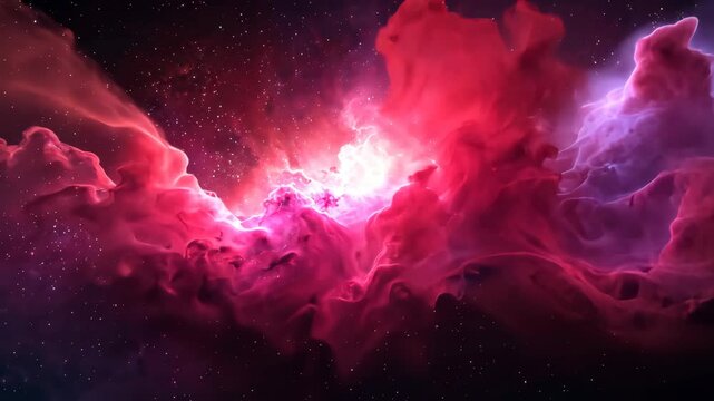 Nebula Fantasy: A cosmic ballet of vibrant nebula, with shades of red and purple, illuminated by a bright, ethereal light, igniting the imagination and wonder.
