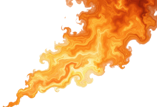 Abstract Orange Swirl with Transparent Background - Powered by Adobe