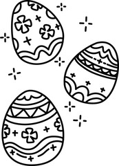 Hand drawn easter egg cartoon doodle 