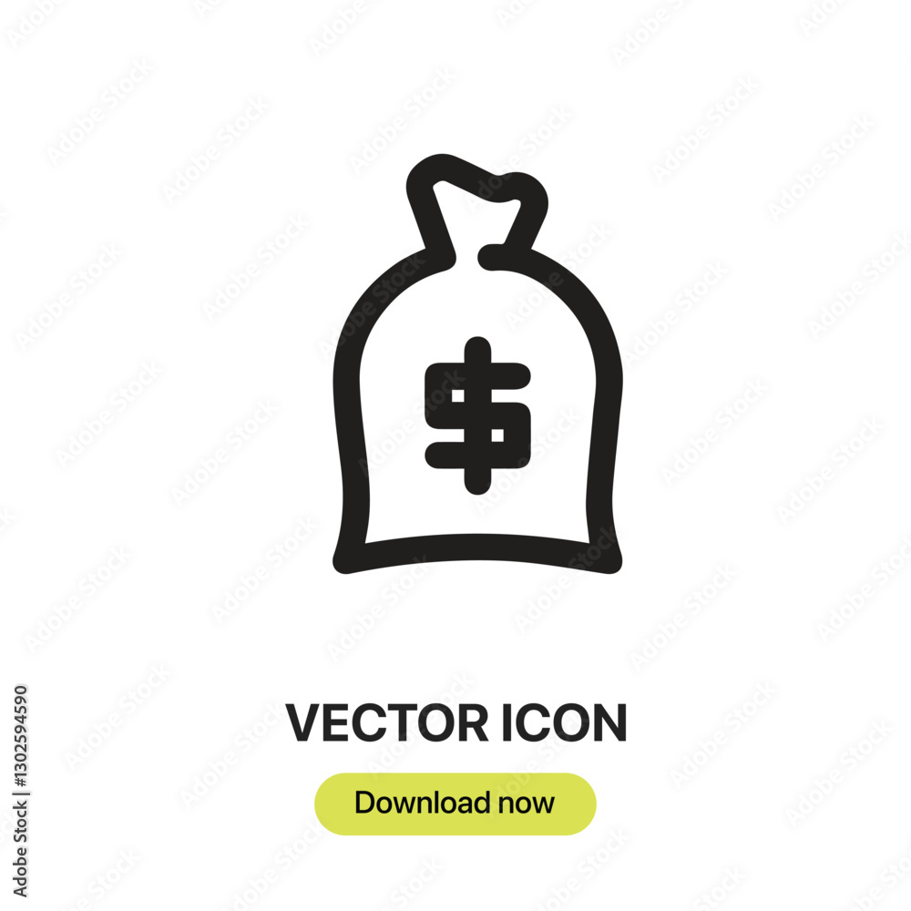 Leinwandbilder bag icon vector. linear-style sign for mobile concept and web design. bag symbol illustration. pixel