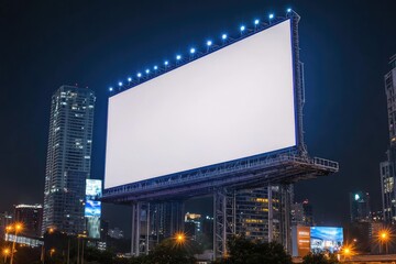 Mock Up Gray Large Led Display Vertical Billboard on Tower Building Clipping Path for Mockup