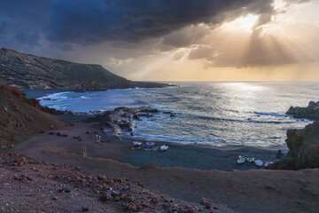 View to El Golfo town and surroundings