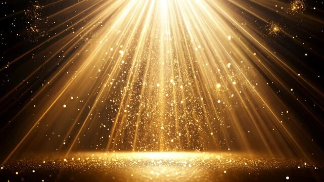  radiant golden light burst with dramatic sun rays, celestial glow, ethereal particles, divine and inspirational atmosphere