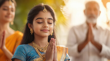group of Indian people praying together