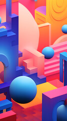 retro style 90's colorful geometric design pattern design poster background