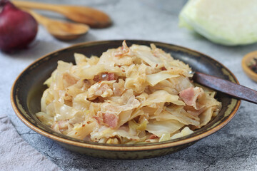 Southern Fried Cabbage, traditional dish in the South of the USA	
