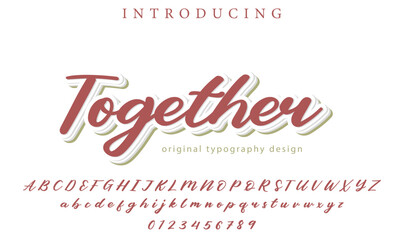 Together Font Stylish brush painted an uppercase vector letters, alphabet, typeface