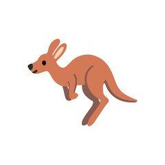 Cute animals kangaroo on white background. 