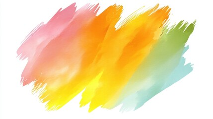 Colorful Watercolor Brush Strokes in Soft Pastel Shades