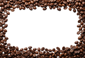 Coffee Beans Border with Transparent Background