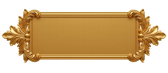 Golden decorative element. 3d rendering